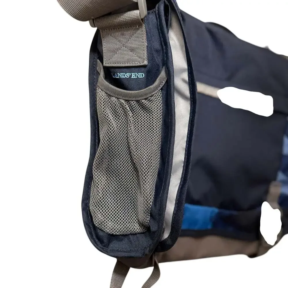 Lands' End Kids Messenger Bag Blue Camouflage School Laptop Bag